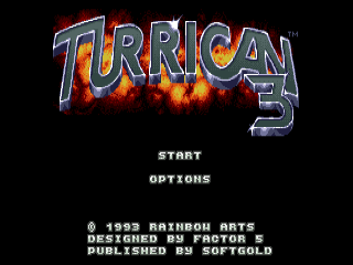 Turrican 3 title screen for Amiga